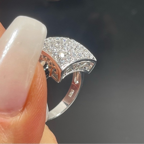 Solid 925 silver square ring size 5 - Picture 5 of 6